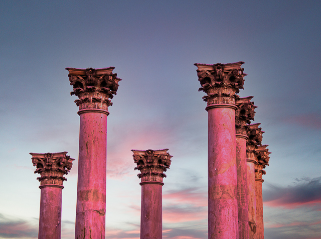 Sunset and Moonrise over the Capitol Columns at the National Arboretum-Susan Koch