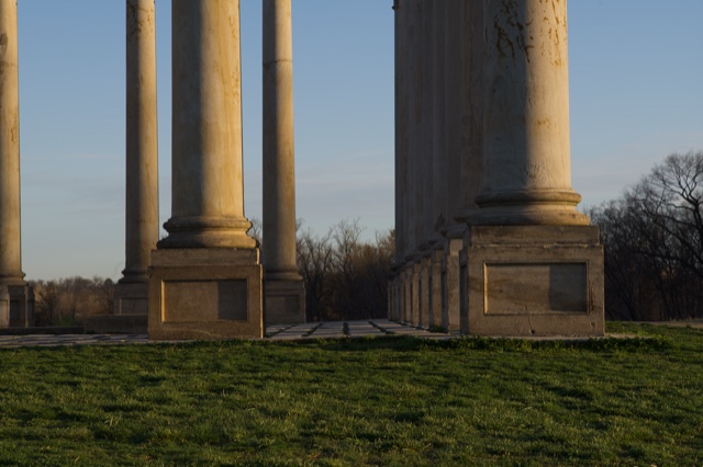 Moonset and Sunrise Over Capitol Columns at National Arboretum-Henry Berman