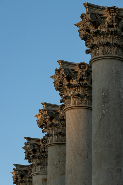 Sunset and Moonrise Over The Capitol Columns at the National Arboretum-Michele Moser